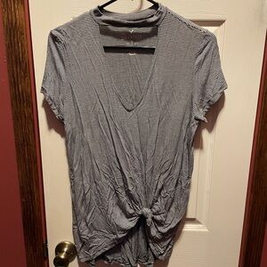 Striped Knot Front T-Shirt